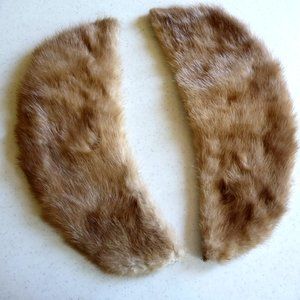 Vintage Mink Collar, Mink Collar, Light Brown, Two Pieces, Vintage Accessory
